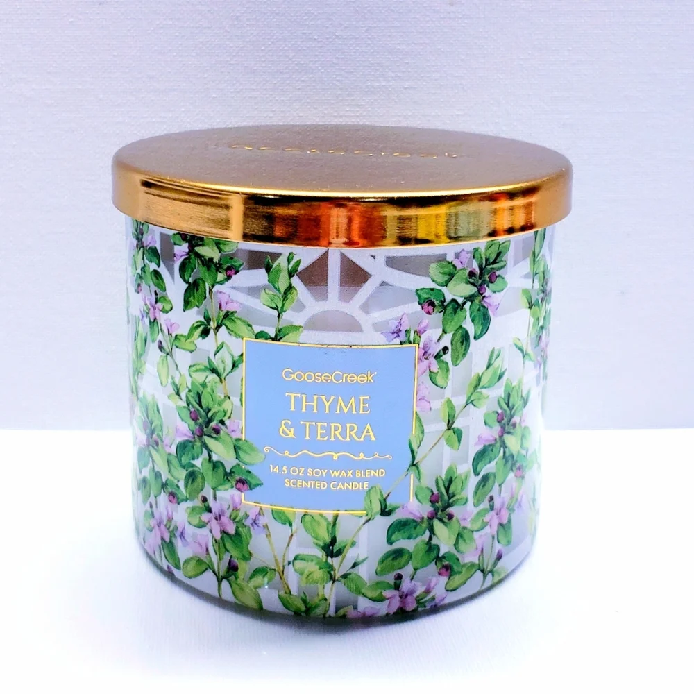 Goose Creek THYME & TERRA Large 3-Wick Scented Candle, 14.5 oz